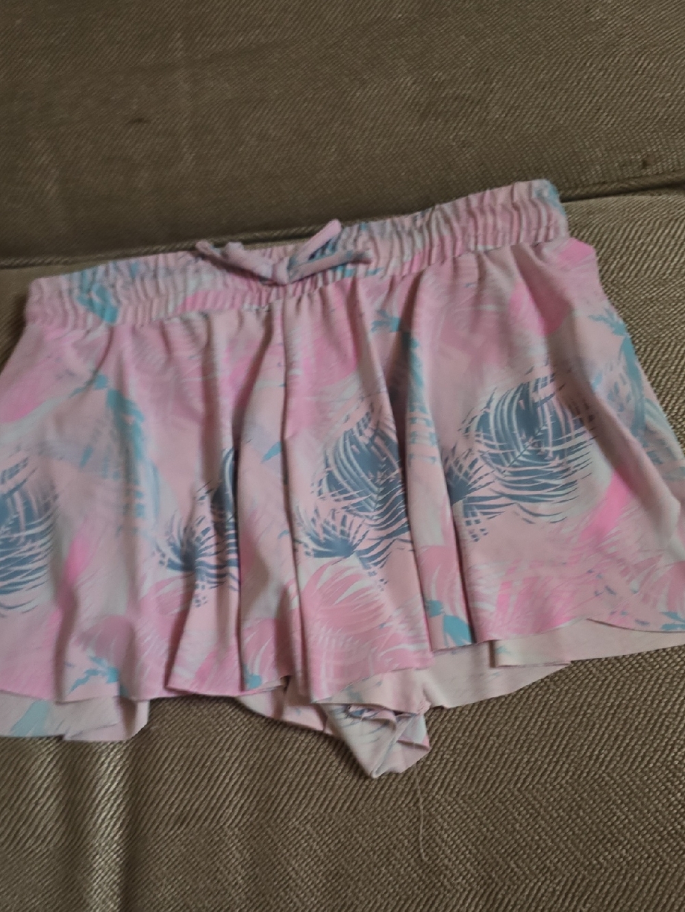 btween Pink and Blue Palm Print Girls' Skort